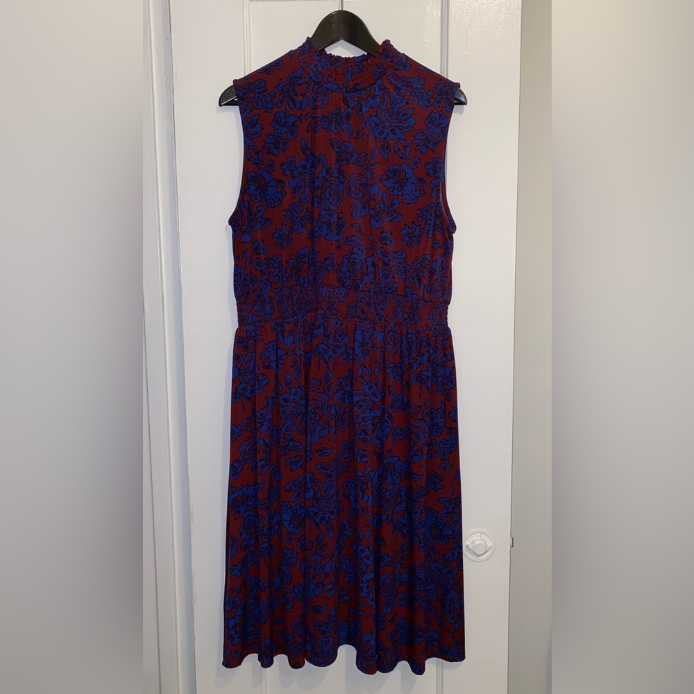 ModCloth Floral Patterned Turtleneck Dress